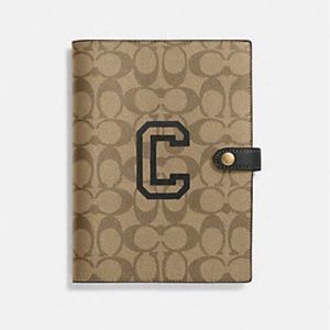 Coach Notebook In Signature Canvas With Varsity C Motif MWT
